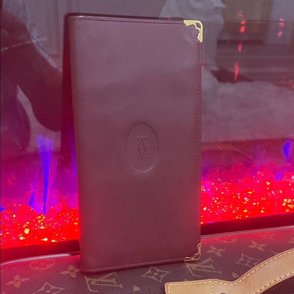 Cartier Handbags - Cartier Burgandy Leather Wallet with Gold Accent